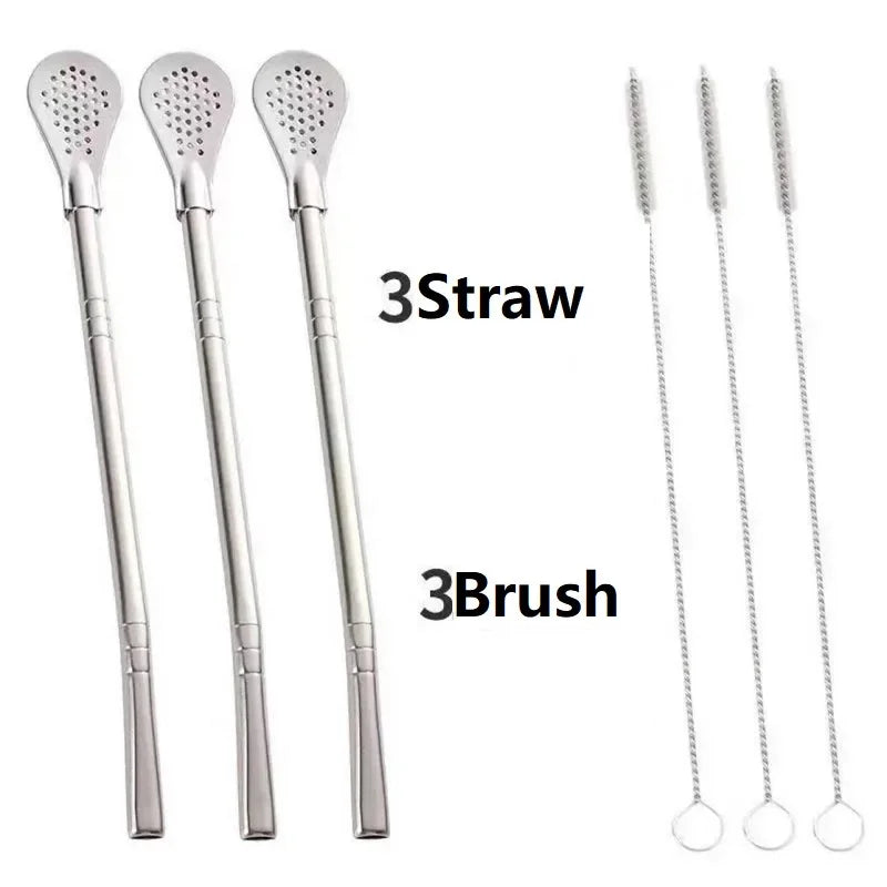 Yerba Mate Bulb Washable Drinking Straw Filter Handmade Yerba Mate Stainless Steel Tea Bombilla Gourd Practical Drinks Tools
