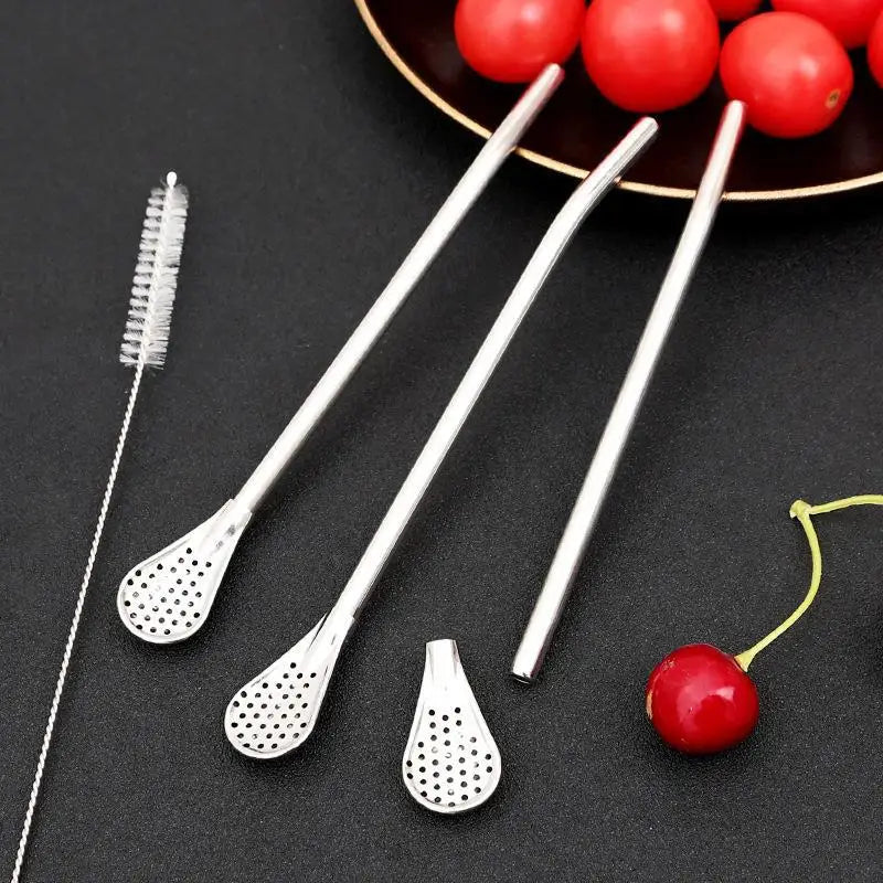Yerba Mate Bulb Washable Drinking Straw Filter Handmade Yerba Mate Stainless Steel Tea Bombilla Gourd Practical Drinks Tools