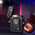 2024 Metal Mecha Gyro Windproof Red Flame Gas Lighter Natural Shell Decoration Roller Battery Ignition Electric Lighters Smoking