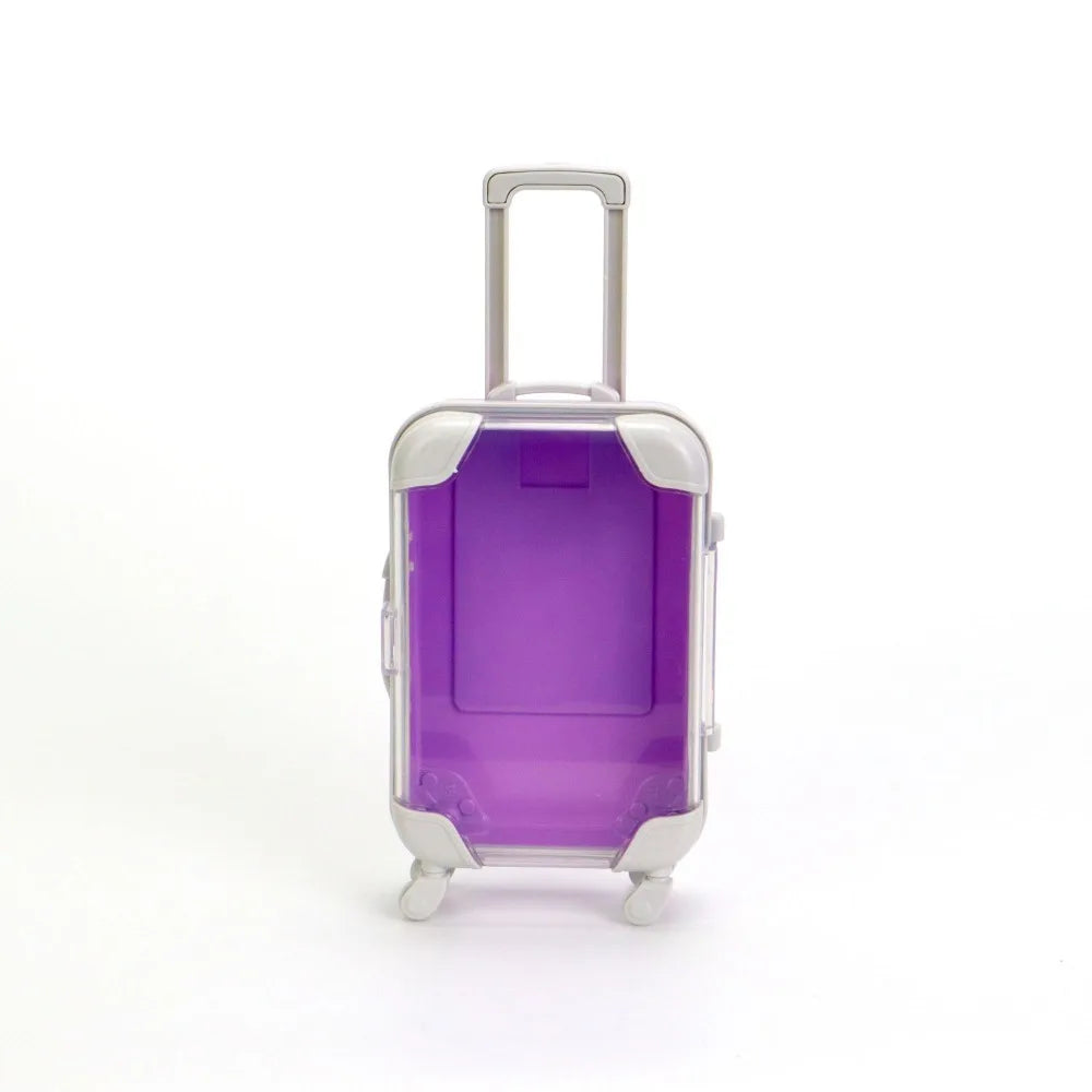 Miniature Mini Suitcase Candy Box Storage Accessories Portable Trolley Party Favor Boxs Simulation Trolley Case