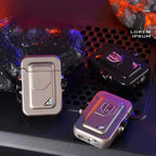 2024 Metal Mecha Gyro Windproof Red Flame Gas Lighter Natural Shell Decoration Roller Battery Ignition Electric Lighters Smoking