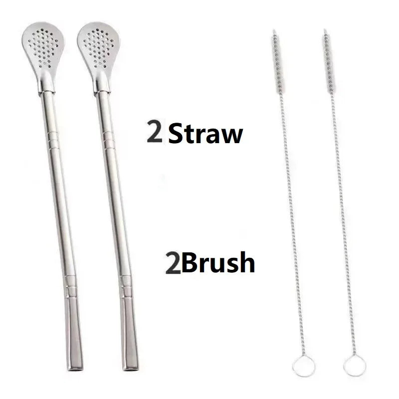 Yerba Mate Bulb Washable Drinking Straw Filter Handmade Yerba Mate Stainless Steel Tea Bombilla Gourd Practical Drinks Tools