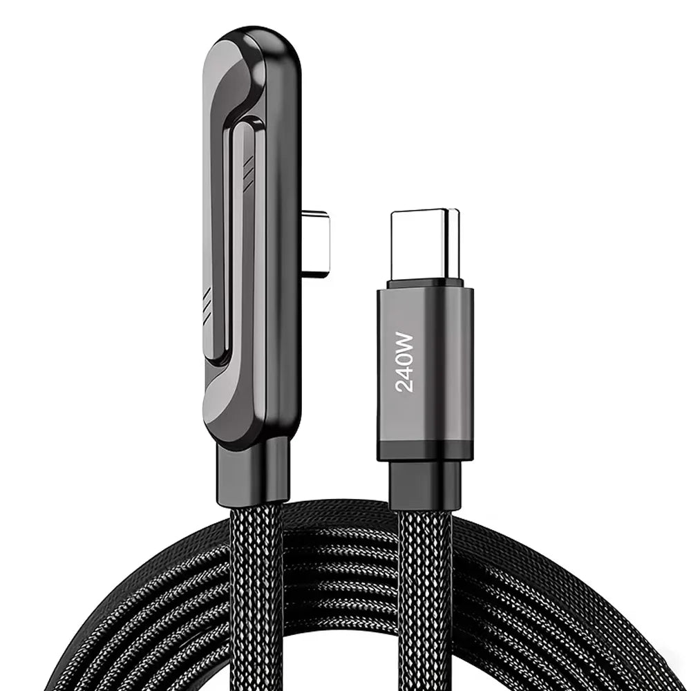 Braided Type-C Fast Charging Cable, Foldable Multi-function Stand Charging Wire, Universal Compatible with iPhone，iPad