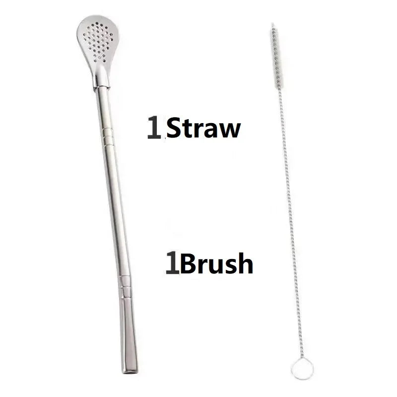 Yerba Mate Bulb Washable Drinking Straw Filter Handmade Yerba Mate Stainless Steel Tea Bombilla Gourd Practical Drinks Tools