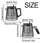 Creative Tea separation Glass Teapot Heat Resistant 650ML Lazy Kungfu Drip Teapot Tea Water Separation with Wooden Handle