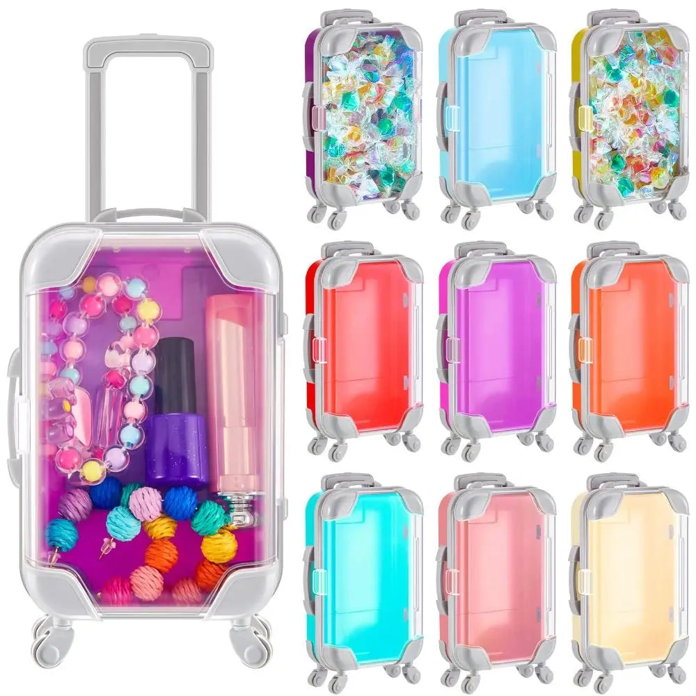 Miniature Mini Suitcase Candy Box Storage Accessories Portable Trolley Party Favor Boxs Simulation Trolley Case