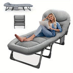 1pc Camping Cots for Adults, Folding Sleeping Cot Bed W/Mattress, Camp Bed for Travel Office & Home Camping Bed