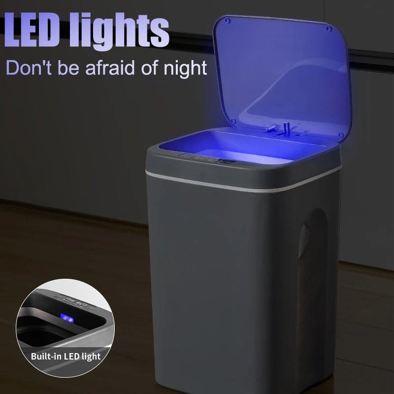 16L Smart Trash Can Dustbin Automatic Touch Bathroom Garbage Toilet Recycle Waste Bin Kitchen Sensor Basket for Rubbish Bucket