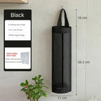 Kitchen storage miscellaneous bag storage wall mounted mesh plastic bag hanging reusable storage bag kitchen garbage organizer