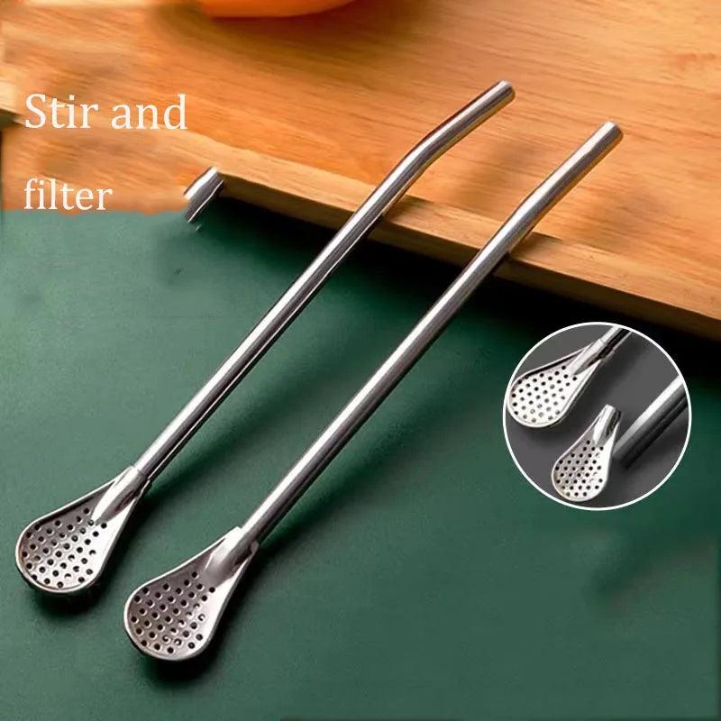 Yerba Mate Bulb Washable Drinking Straw Filter Handmade Yerba Mate Stainless Steel Tea Bombilla Gourd Practical Drinks Tools