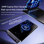 Braided Type-C Fast Charging Cable, Foldable Multi-function Stand Charging Wire, Universal Compatible with iPhone，iPad
