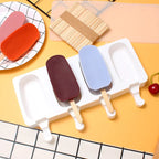 2pc Silicone Ice Cream Mold Popsicle Siamese Molds with Lid DIY Homemade Ice Lolly Mold Cartoon Cute  Handmade Kitchen Tools