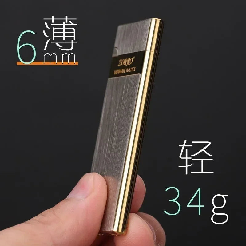 Zorro 636 Metal Ultra Thin Butane Gas Inflatable Grinding Wheel Lighter Holiday Gift Smoking Accessories Men's Small Tools Gift Main image