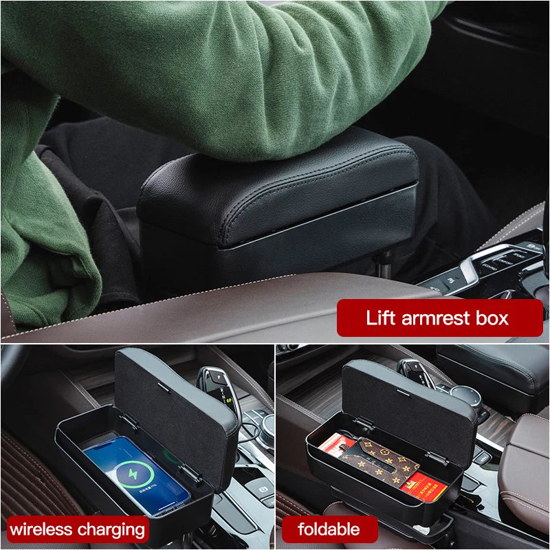 Car Armrest Box Elbow Support Adjustable Car Seat Gap Organizer Arm Rest Box For Polestar 2 3 4 Accessories Armrest Cushion