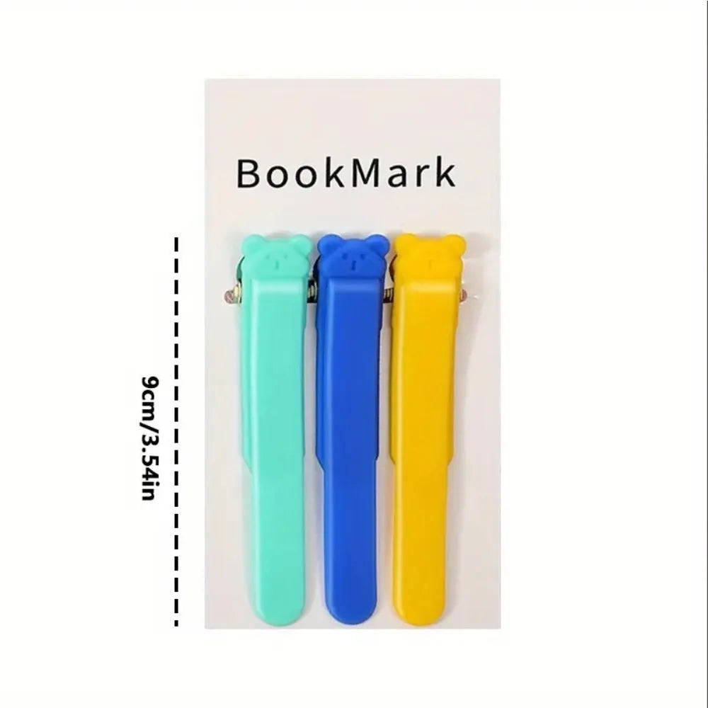 3pcs silicone bookmarks, automatic page turning  memory bookmark record, book cover and multi-function reading clip Main image